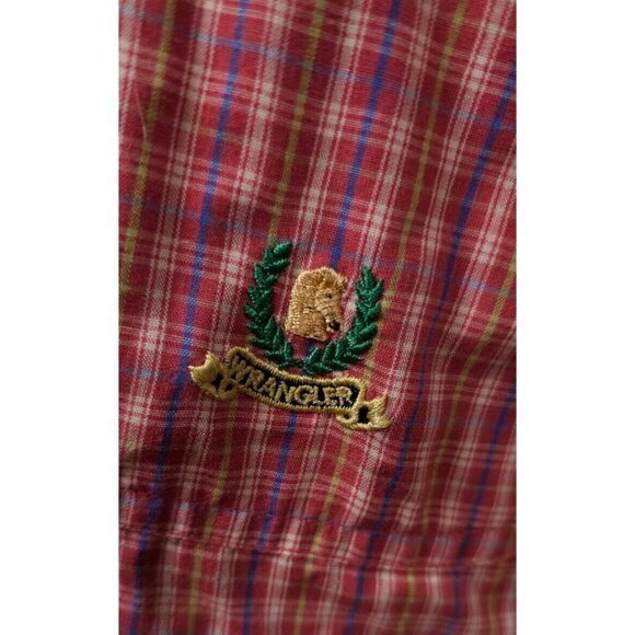 Wrangler Riata Mens XXL Red Mauve Plaid Long Sleeve Button Down Western Shirt - Picture 2 of 11
